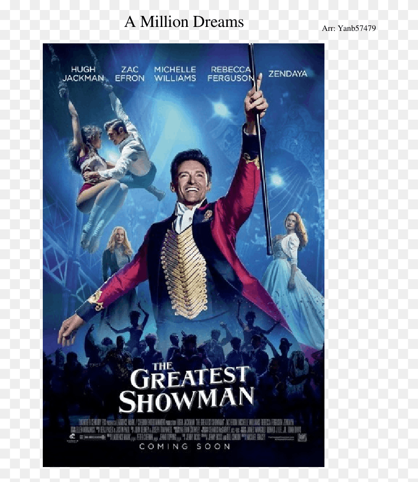 670x907 A Million Dreams Complete Greatest Showman Poster, Advertisement, Person, Human HD PNG Download