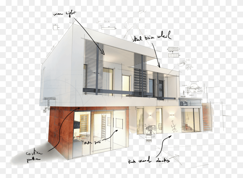 1424x1013 A Multi Website Design And Development Project For Prospetti Sketchup, Villa, House, Housing HD PNG Download