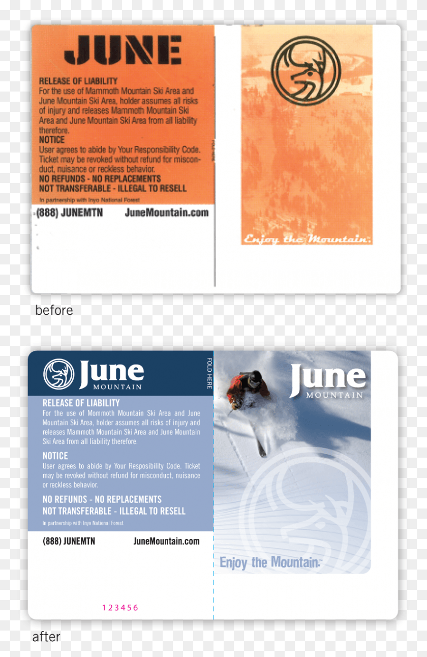822x1299 A New Ticket Design Improves June Mountain39s Image June Mountain, Text, Paper, Flyer HD PNG Download