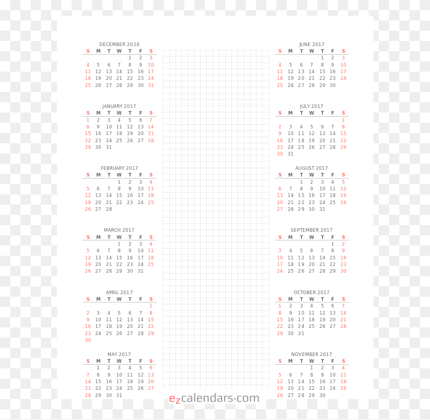 620x761 A One Year Calendar With A Column For Notes Calendar 2011, Text, Menu HD PNG Download