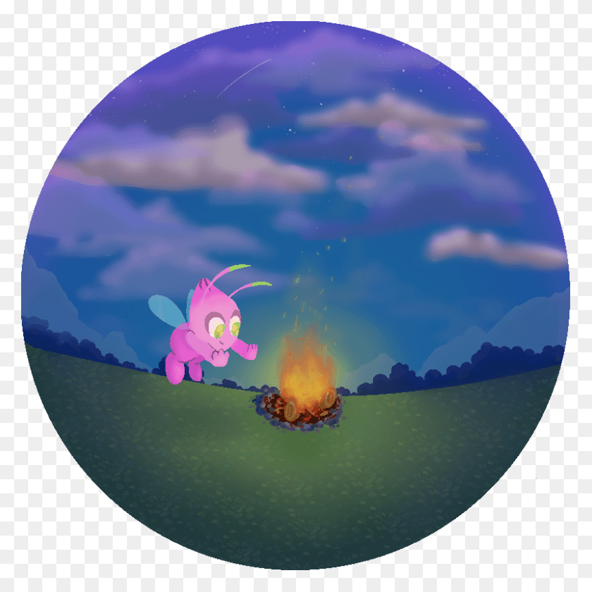 800x800 A Painting Of A Shiny Celebi By A Campfire Its Just Circle, Sphere, Astronomy, Outer Space HD PNG Download