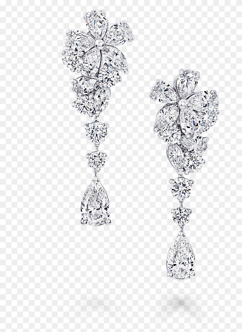 684x1091 A Pair Of Graff Diamond Carissa Single Flower Earrings Graff Earring, Jewelry, Accessories, Accessory HD PNG Download