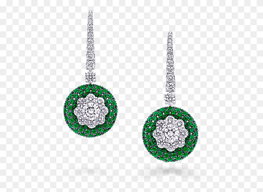 501x552 A Pair Of Graff Drop Earrings Featuring A Emerald Pav Graff Ruby Earrings, Accessories, Accessory, Jewelry HD PNG Download