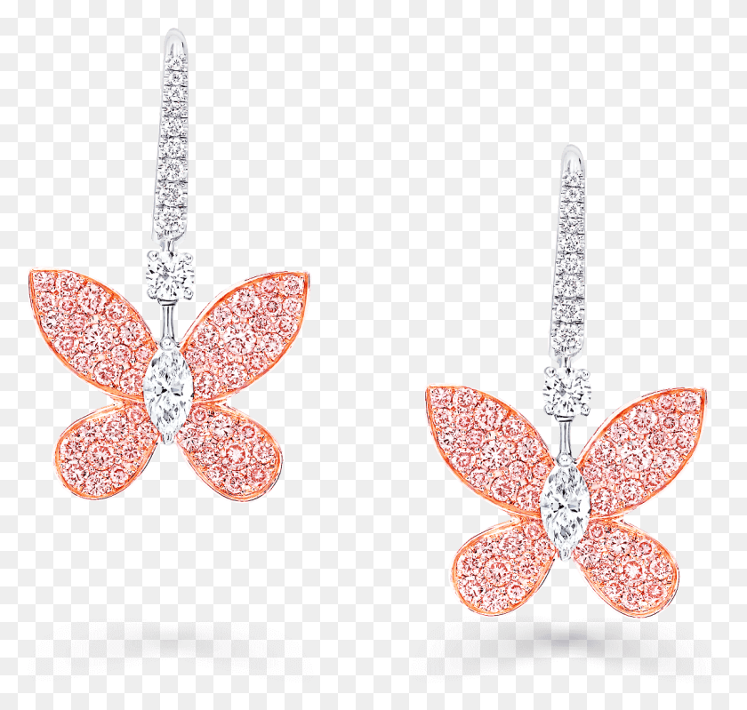 1145x1085 A Pair Of Graff Pav Butterfly Drop Earrings Pave Set Pav Butterfly Drop Earrings, Accessories, Accessory, Jewelry HD PNG Download