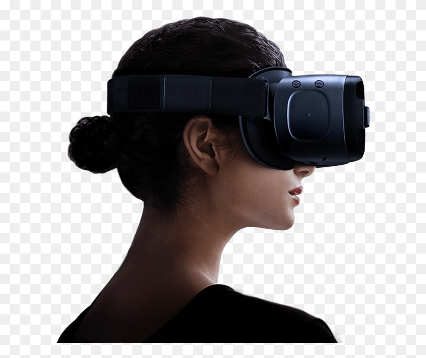 620x646 A Person Using The Gear Vr With Controller And The Samsung Gear Vr, Human, Goggles, Accessories HD PNG Download