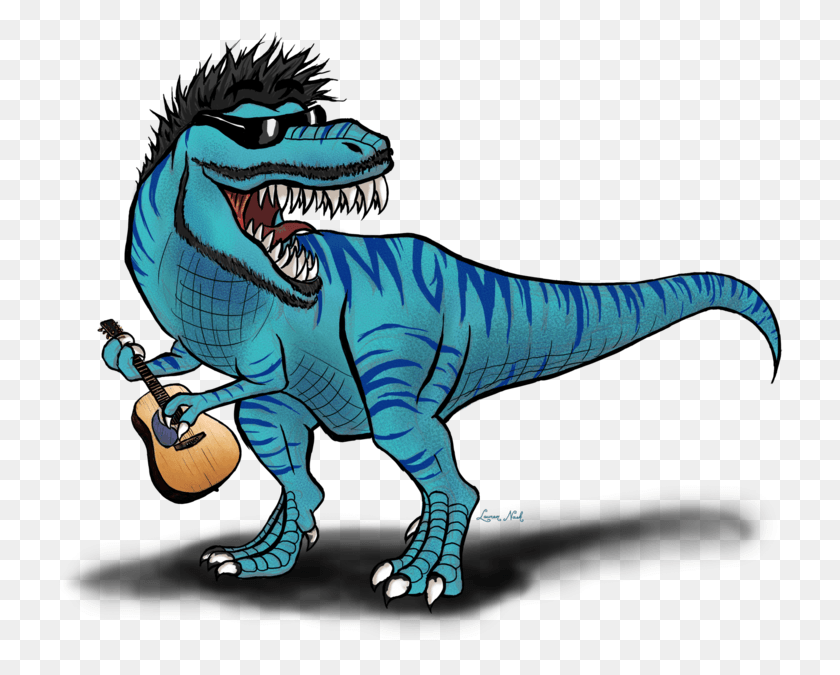 727x615 Descargar Png Una Imagen De Una Guitarra De Dibujos Animados, Dinosaurio, Reptil, Animal Hd Png