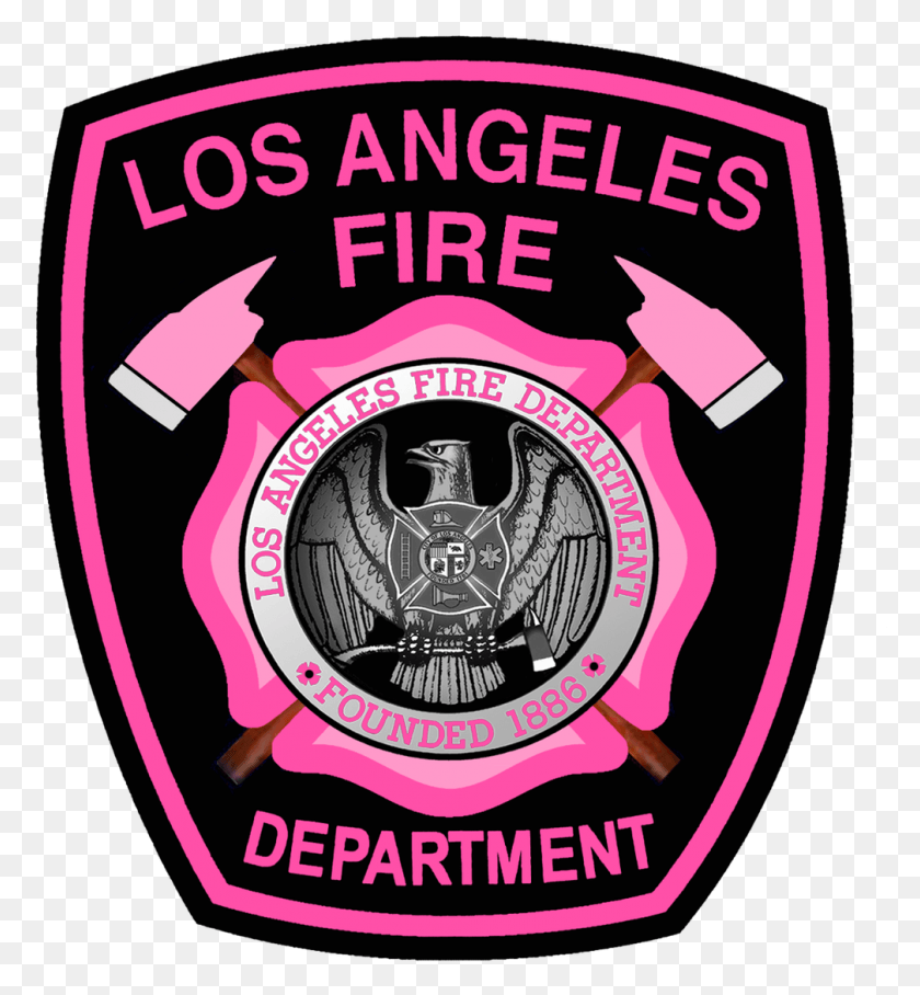 1008x1096 A Pink Version Of The Los Angeles Fire Department Shoulder Los Angeles Fire Department, Label, Text, Logo HD PNG Download