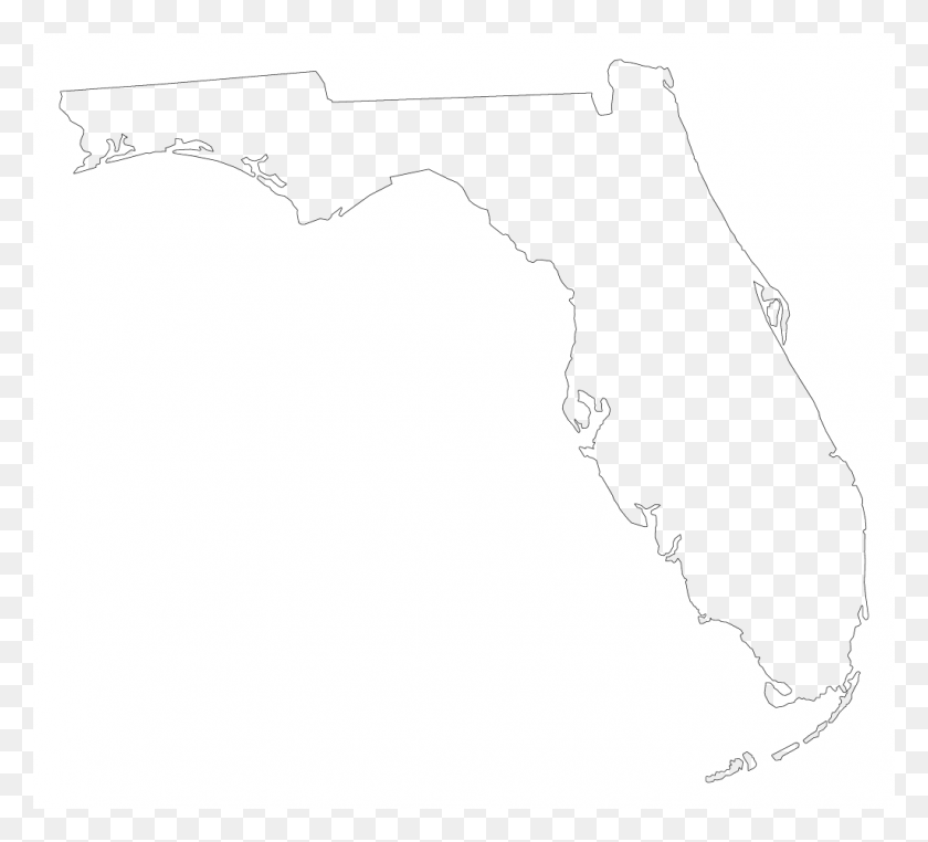 1024x922 A Plain Frame Map Of Florida State Of Florida Transparent, Gun, Weapon, Weaponry HD PNG Download