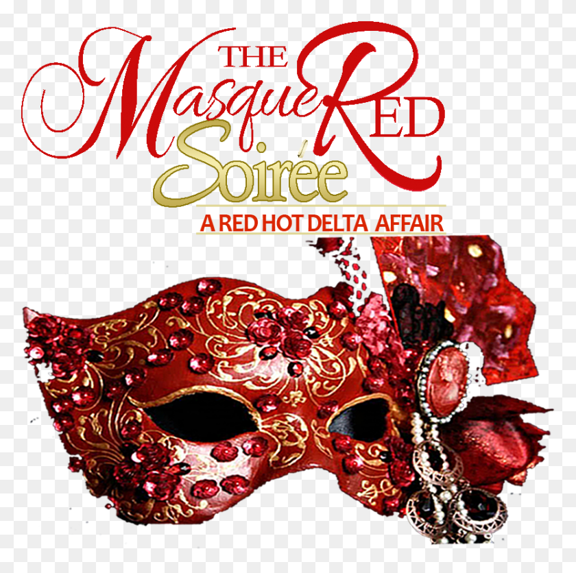 832x828 A Red Hot Delta Affair Delta Sigma Theta Mardi Gras, Mask, Flyer, Poster HD PNG Download
