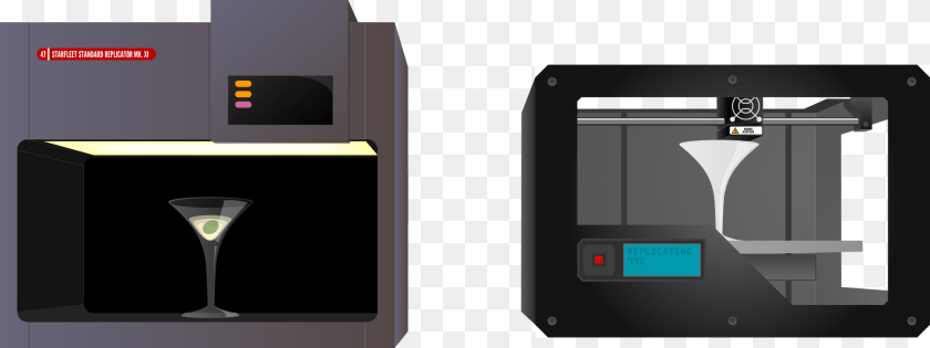 2000x751 A Replicator From Star Trek And A Contemporary 3d Printer 3d Printer Vector, Computer Hardware, Electronics, Hardware, Alcohol PNG
