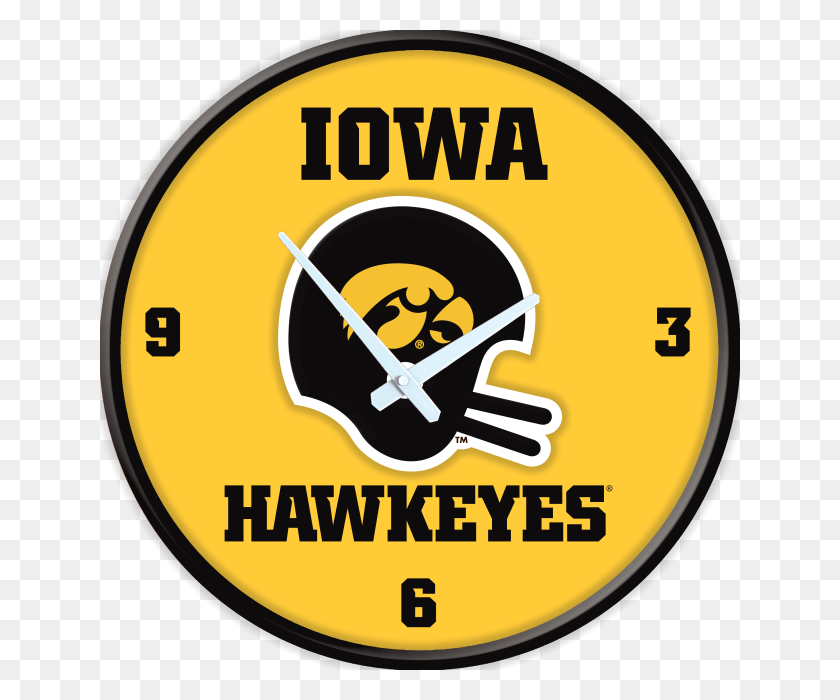 640x640 A Simple And Modern Wall Clock That Will Add Color Iowa Hawkeyes, Analog Clock, Label, Text HD PNG Download