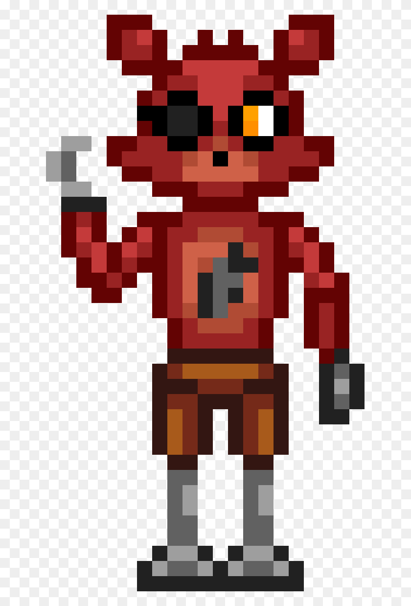 651x1178 A Sprite Of Foxy From Five Nights At Freddy39s Illustration, Minecraft, Rug, Robot HD PNG Download
