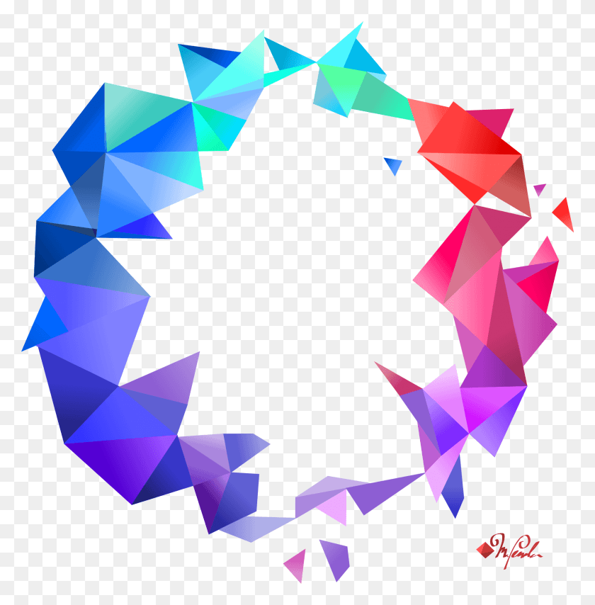 1754x1786 A Stained Glass Broken Circle Made Up Of Gradient Triangles Circle Made Of Triangles, Graphics, Diamond HD PNG Download