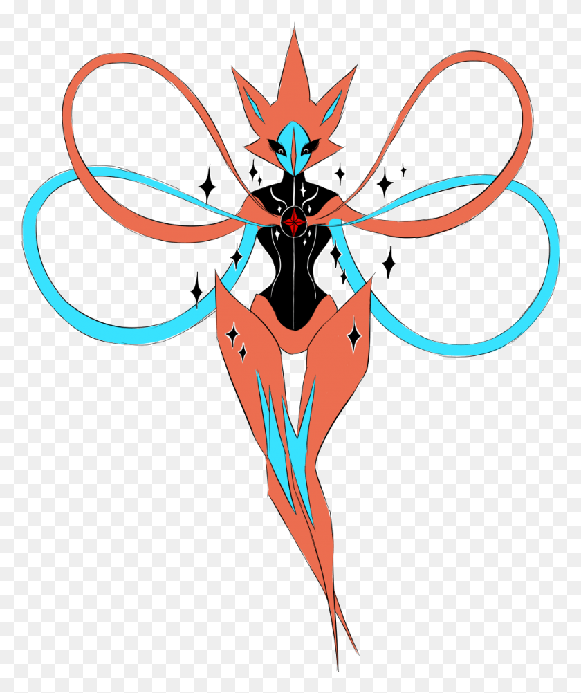 963x1164 A Strange Deoxys That Was A Result Of A Space Virus Illustration, Bow, Pattern, Symbol HD PNG Download