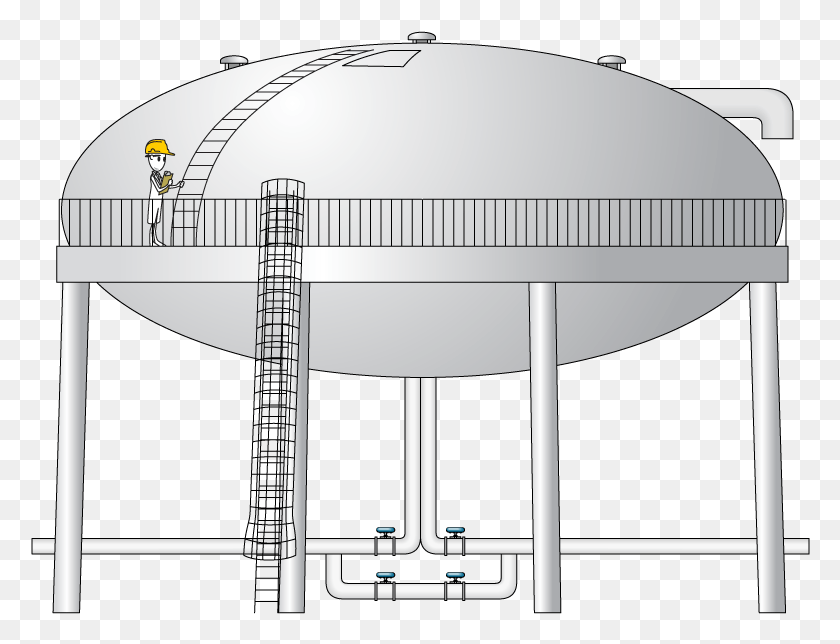 780x584 A System Of Ladders Allows An Operator To Reach Important Ladder Into Water Tank, Water Tower, Building, Stand HD PNG Download