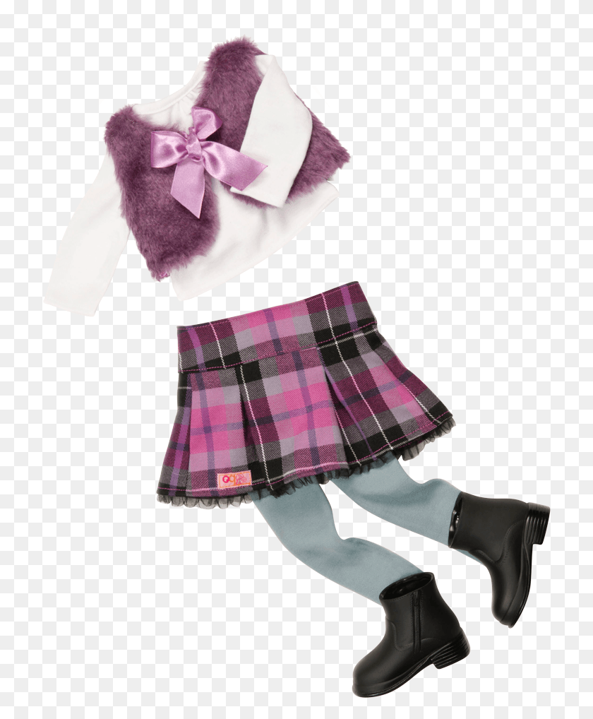 720x958 A Tad Plaid Outfit For 18 Inch Dolls Roupas Da Boneca Our Generation, Clothing, Apparel, Tartan HD PNG Download