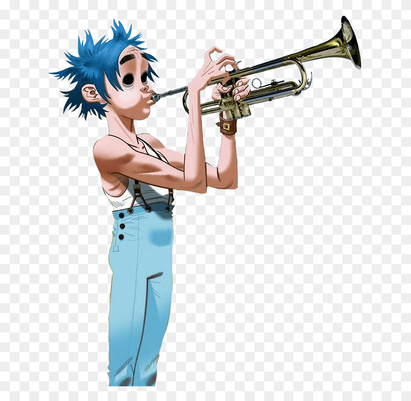 705x760 A Transparent 2d To Play His Trumpet On Your Blog 2d Playing The Trumpet, Person, Human, Horn HD PNG Download
