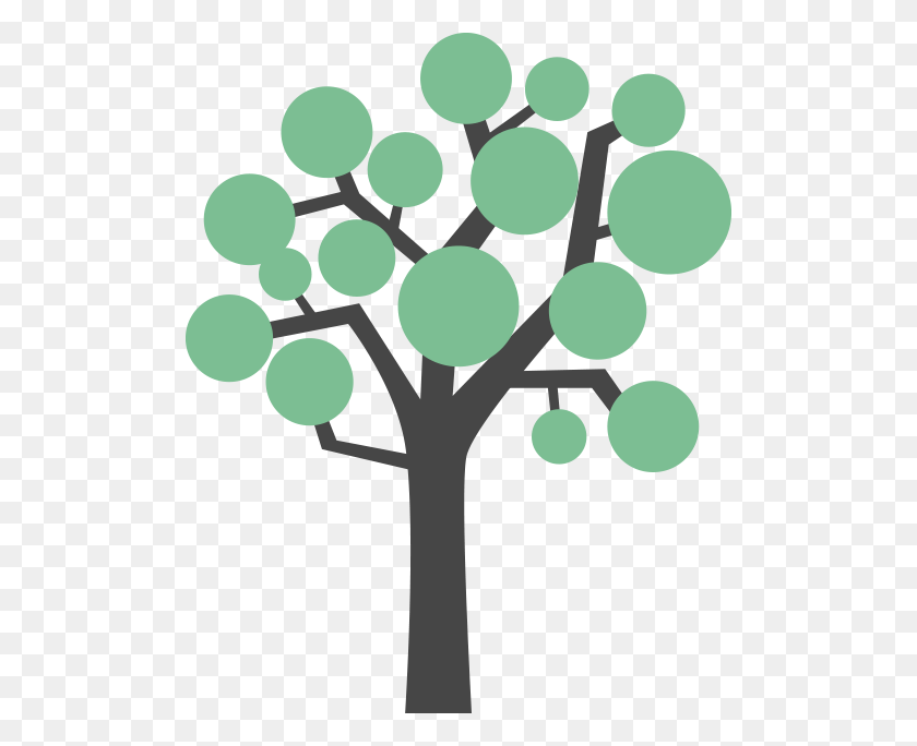 500x624 A Tree With Leaves Growing On It Tree Flat Design, Green, Rug, Cross Descargar Hd Png