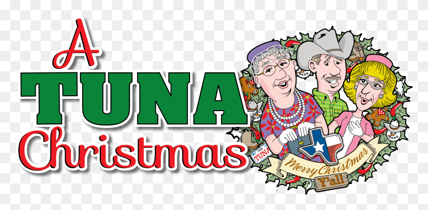 4292x1938 A Tuna Christmas On Stage At Zach Theatre Cartoon, Person, Human, Face HD PNG Download
