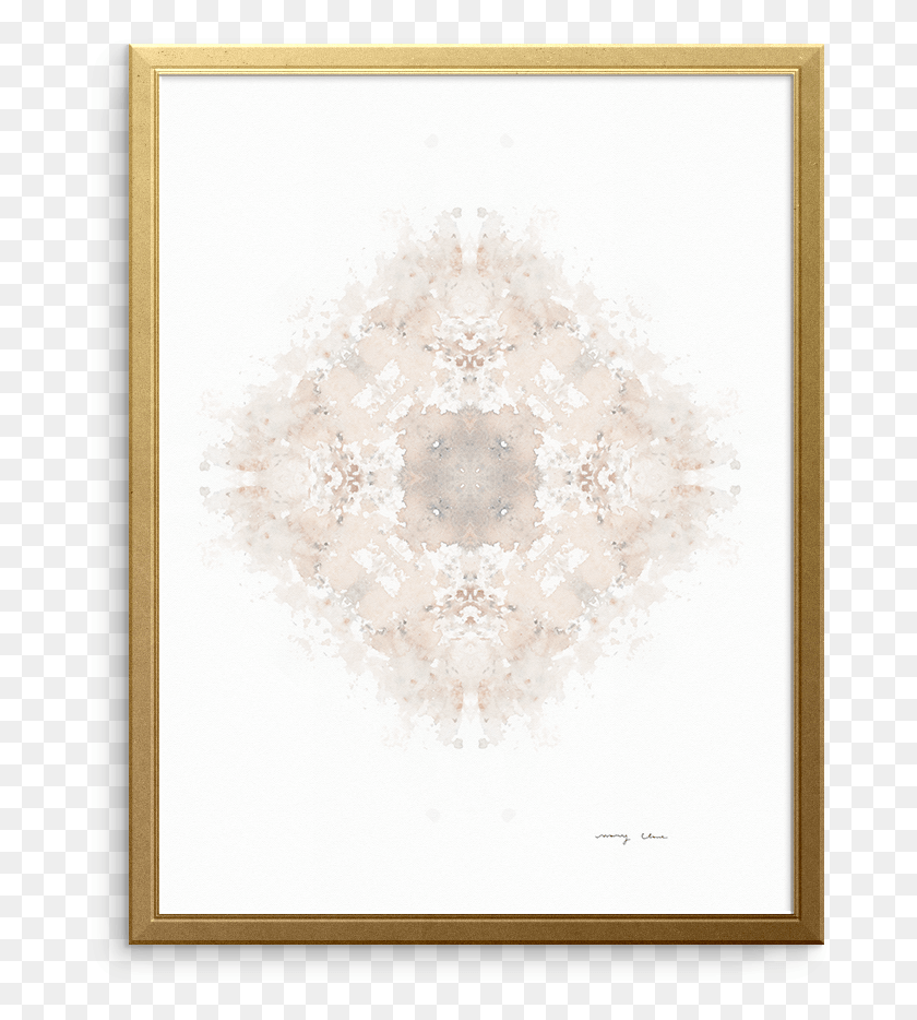 686x874 A Verticalportrait Gold Frame Contains An Art Print, Rug, Graphics HD PNG Download