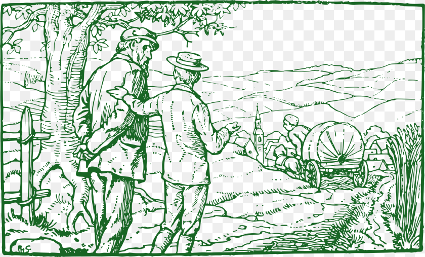 2400x1448 A Walk With Grandfather Clip Arts Illustration, Green, Art, Person, Plant Clipart PNG