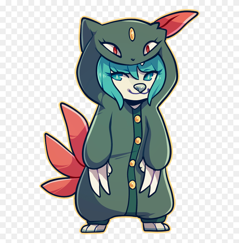 567x793 A Wild Sneasel Appears Cartoon, Clothing, Apparel, Hood HD PNG Download