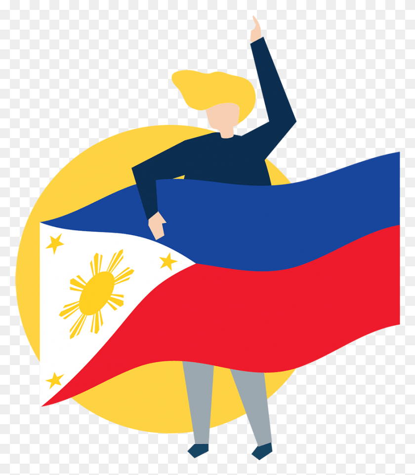 874x1012 A Woman With A Philippine Flag, Clothing, Apparel, Outdoors HD PNG Download