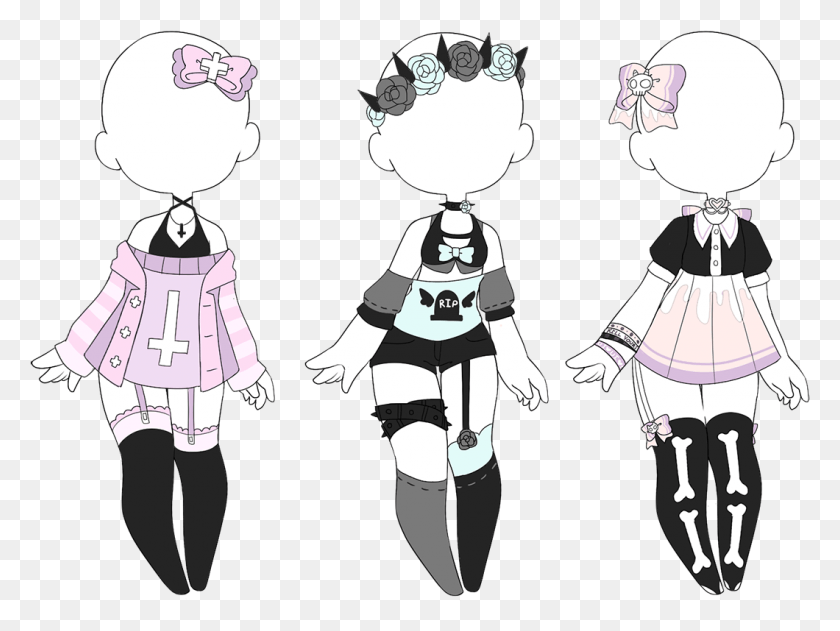 1060x776 A Year Ago Pastel Goth Outfits Drawing, Person, Human, Comics HD PNG Download