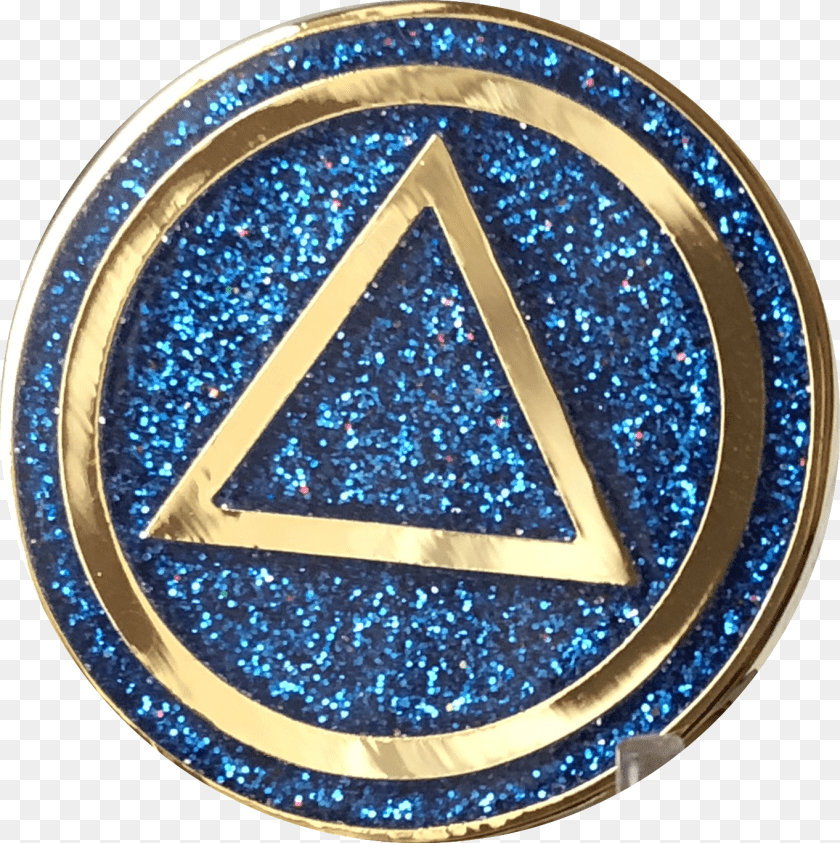 Aa Circle Triangle Logo Reflex Blue Sobriety Coin, Accessories, Gemstone, Jewelry Clipart PNG