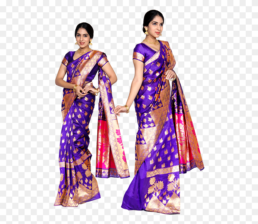 492x669 Aalaya Blue Jari Jacquard Cotton Silk Saree Collection Silk, Clothing, Apparel, Sari HD PNG Download