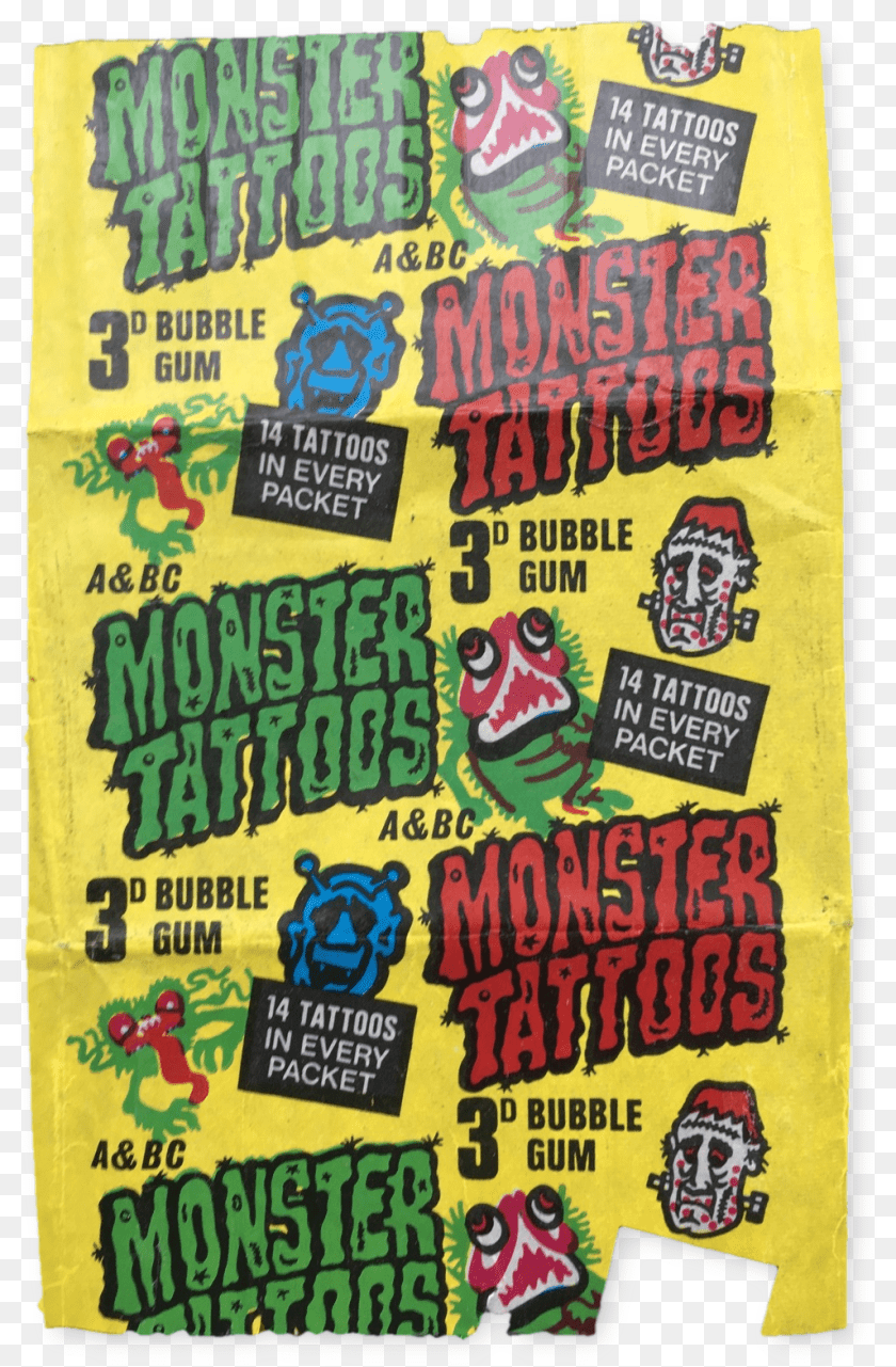 1027x1566 Aampbc Monster Tattoos Wrapper Tattoo, Advertisement, Poster, Sweets, Food Transparent PNG