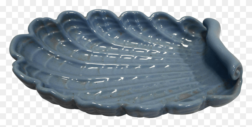 1893x889 Abingdon Pottery Periwinkle Ocean Blue Shell Dish Large Ceramic, Animal, Clam, Seashell HD PNG Download