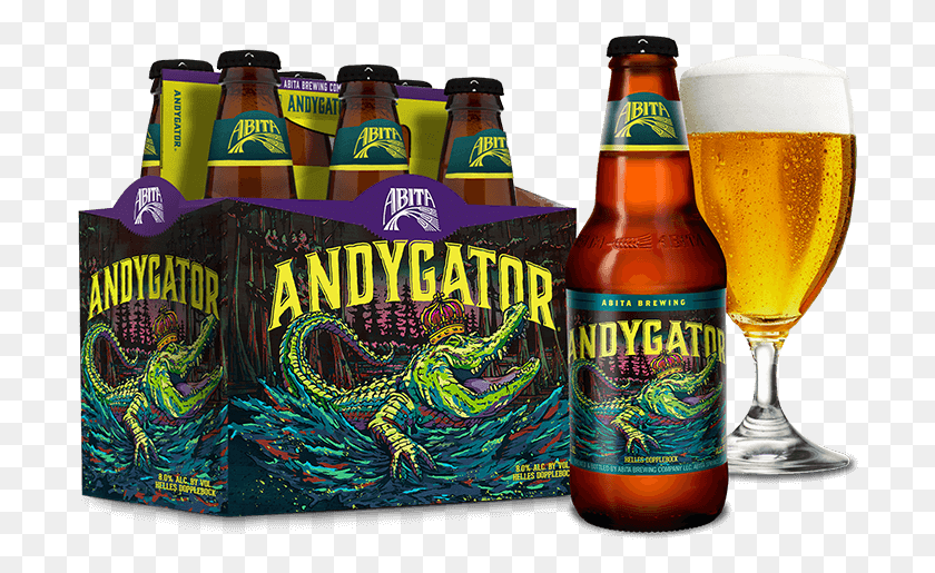 702x455 Abita Brewing Andygator 6 Pack Bottles Andygator Beer, Alcohol, Beverage, Drink HD PNG Download