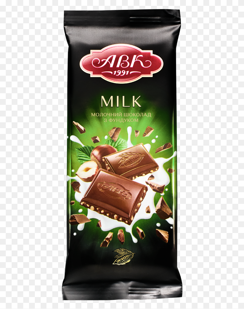 416x1001 Abk Chocolate Milk With Hazelnut 90g Avk Molochnij Shokolad, Dessert, Food, Advertisement HD PNG Download