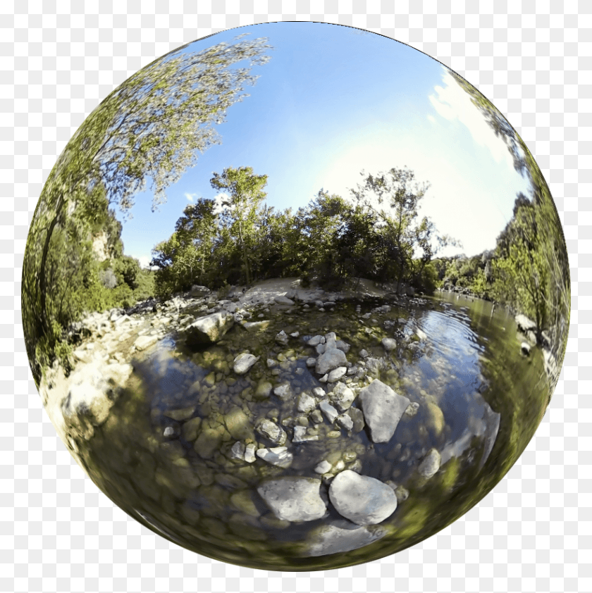 818x821 About A Mile Upstream From Barton Springs On The Greenbelt Sphere, Fisheye, Moon, Outer Space HD PNG Download