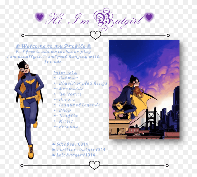 1014x904 About Me Batgirl Son Of Penguin, Person, Human, Text HD PNG Download