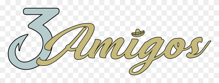 7017x2336 Логотип The 3 Amigos Три Amigos, Текст, Этикетка, Каллиграфия Png Скачать