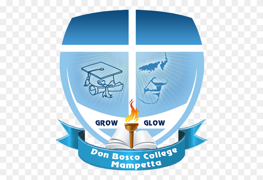 489x515 About Us Don Bosco College Mampetta Logo, Light, Text, Symbol HD PNG Download