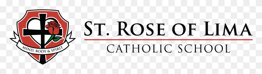 10285x2339 About Us St Rose Of Lima Catholic School Logo, Text, Label, Alphabet HD PNG Download