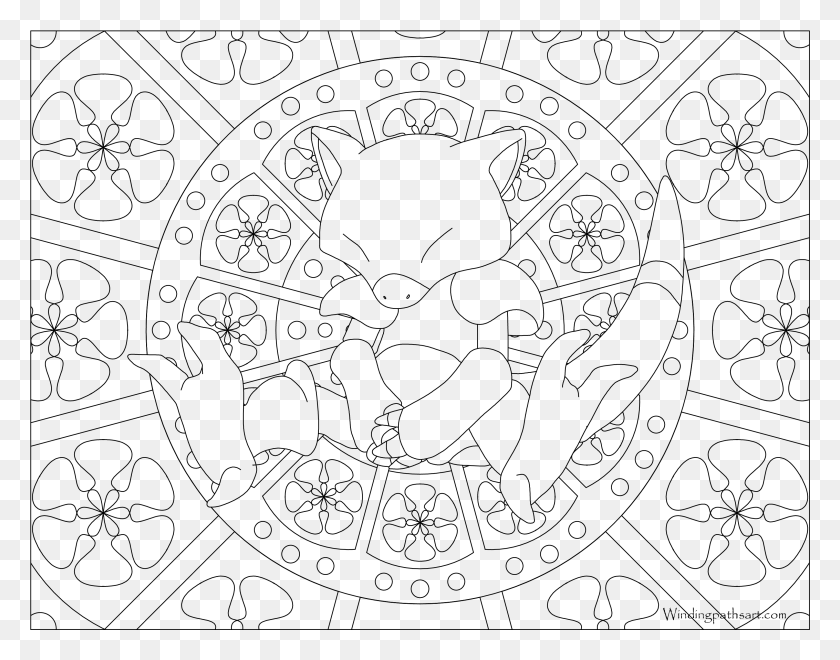 3045x2344 Abra Pokemon Adult Coloring Page, Gray, World Of Warcraft HD PNG Download