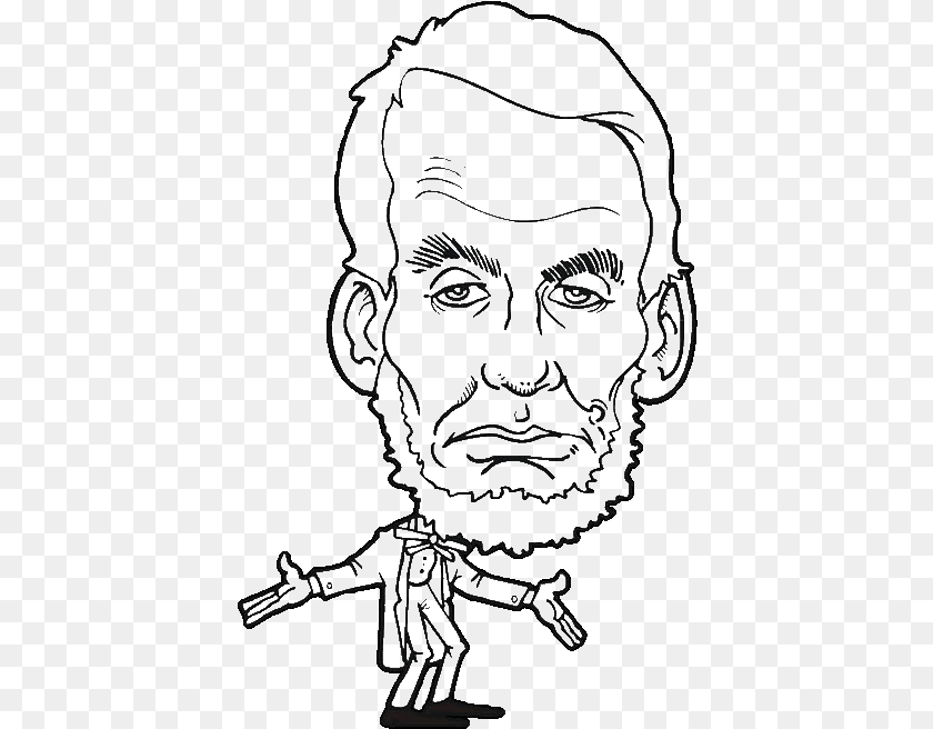 415x656 Abraham Lincoln Coloring Book Lincoln Memorial Caricature Abraham Lincoln, Face, Head, Person, Photography PNG