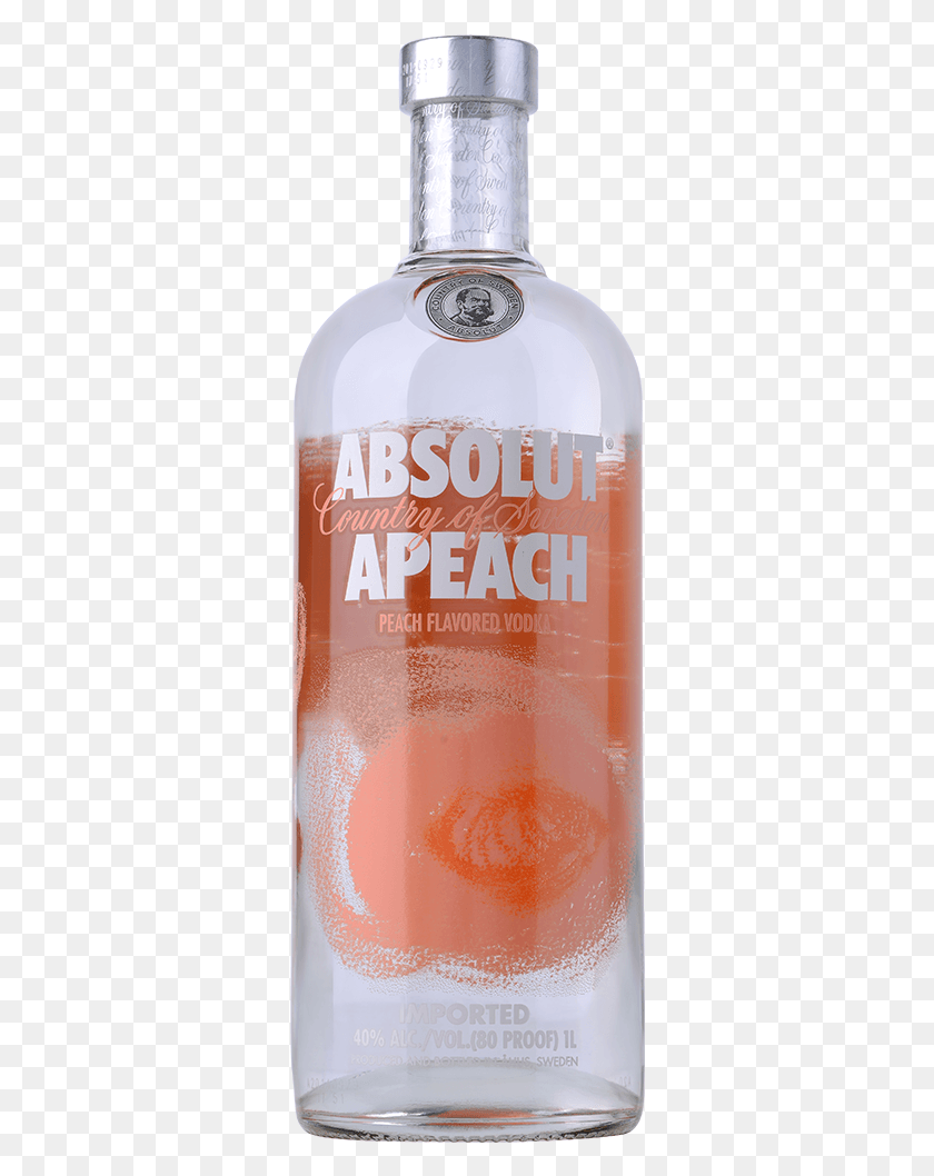 320x998 Descargar Png Absolut Apeach Vodka 1L Absolut Vodka, Bebida, Bebida, Alcohol Hd Png