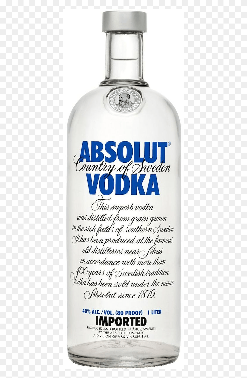414x1225 Descargar Png Absolut Vodka 200Ml Botella De Vidrio, Texto, Bebida, Bebida Hd Png