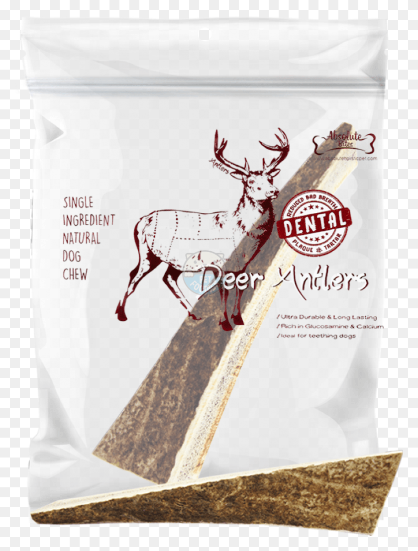 852x1145 Absolute Bites Half Deer Antlers Dental Chew Deer Antler Dog Chew Packaging, Horse, Mammal, Animal HD PNG Download