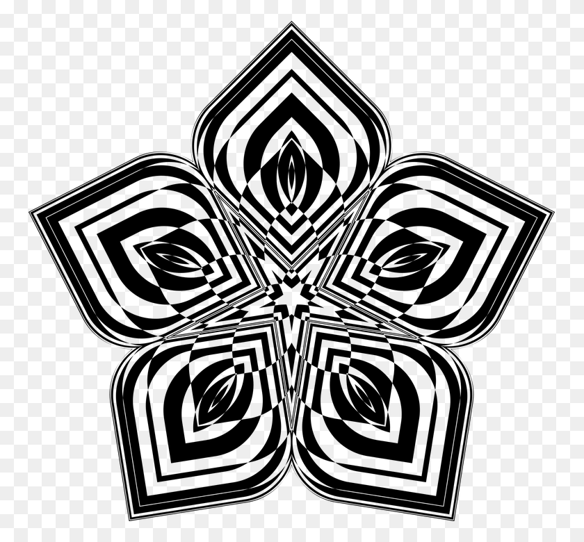 757x720 Abstract Art Black Geometric Mandala Monochrome Abstractionism Art Black And White, Gray, World Of Warcraft HD PNG Download