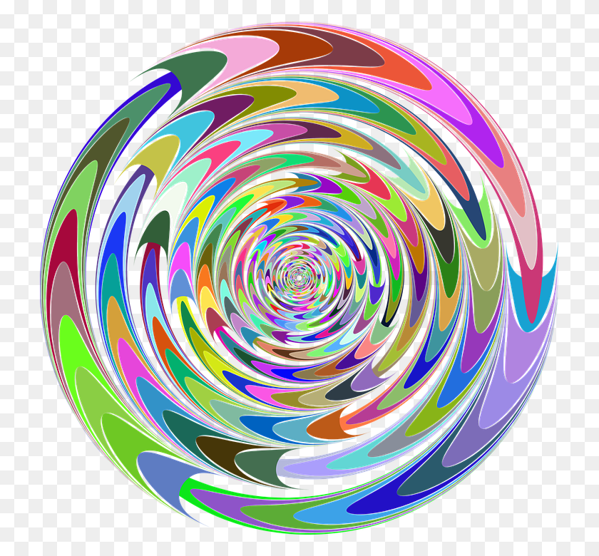727x720 Abstract Art Chromatic Colorful Cyclone Maelstrom Hypnose, Ornament, Sphere, Pattern HD PNG Download