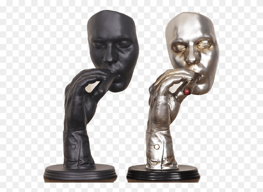 568x552 Abstract Art Man Smoking A Cigar Sculpture, Person, Human, Alien HD PNG Download