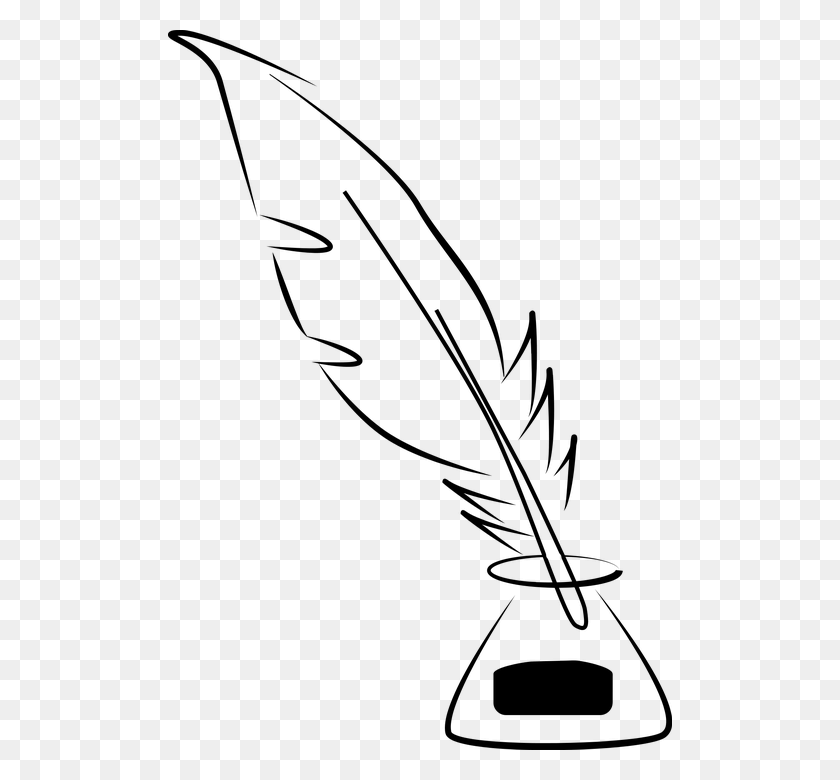 504x720 Abstract Bottle Draw Feather Ink Quill Write Quill And Ink Clipart, Gray, World Of Warcraft HD PNG Download