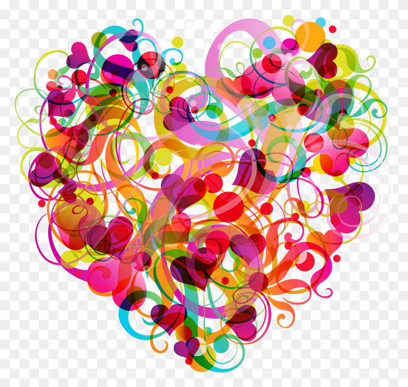 4897x4635 Abstract Colorful Heart Clipart Colorful Heart HD PNG Download