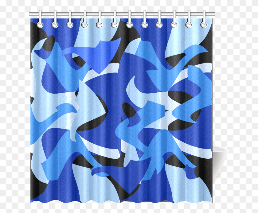652x634 Abstract Shades Of Blue And Black Shower Curtain Window Valance, Shower Curtain HD PNG Download
